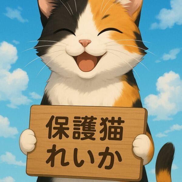 保護猫れいかの笑顔